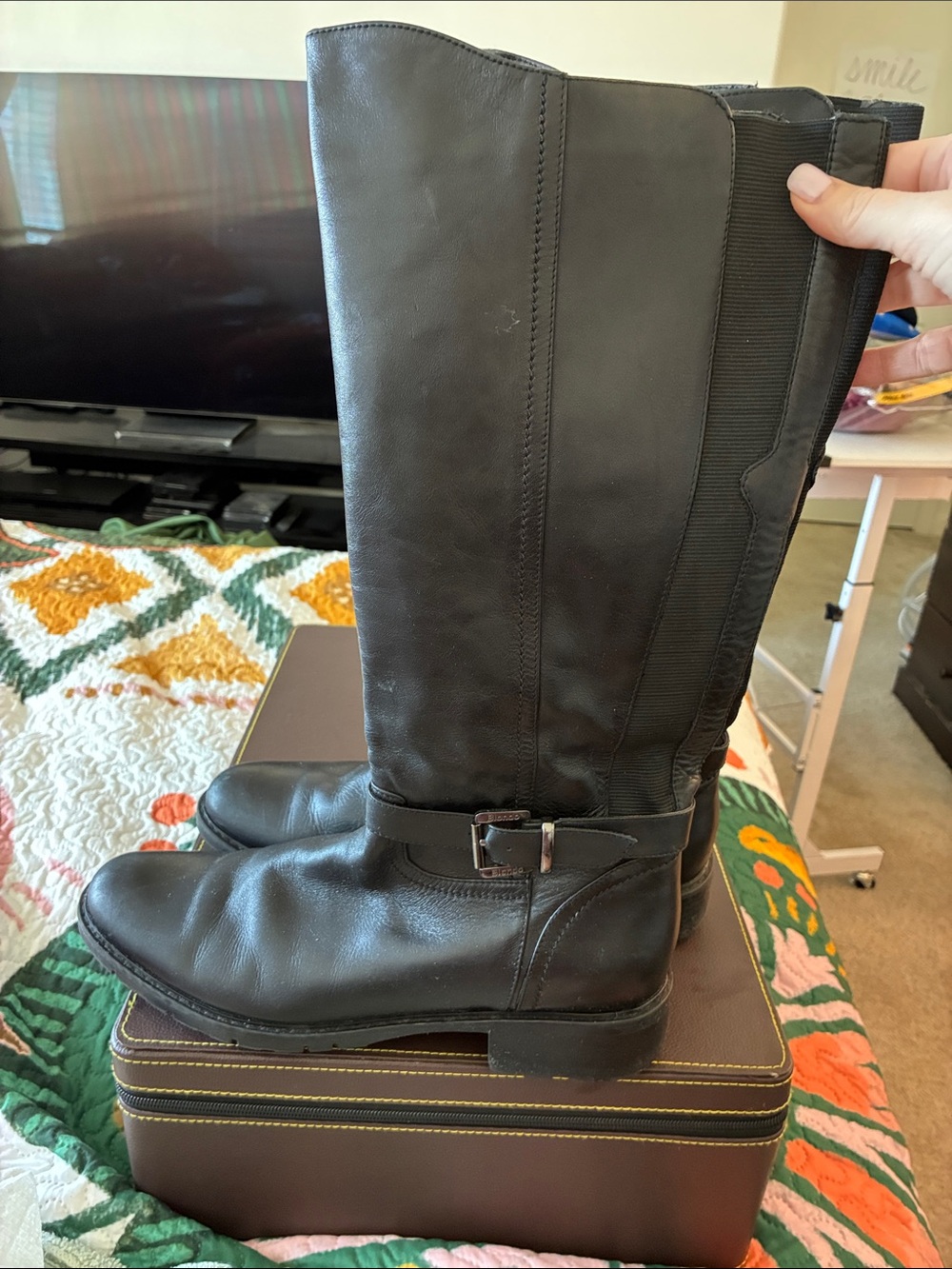 Blondo Women’s Tall Leather Riding Boots – Size 12 Narrow
